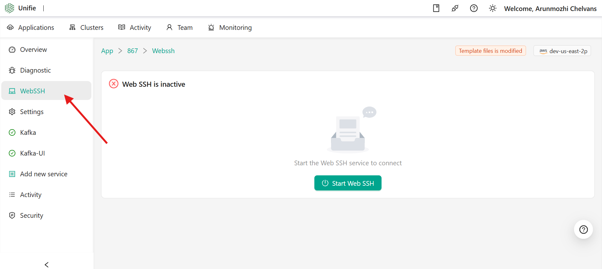 WebSSH Console Overview